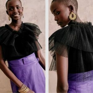 NWT SEZANE black Augustine blouse. European Size 40.